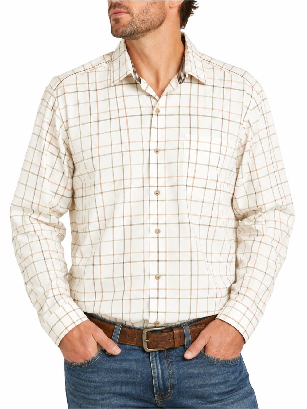 620. Ariat Pro Series Men’s XL Plaid Long Sleeve Button Up Western Shirt